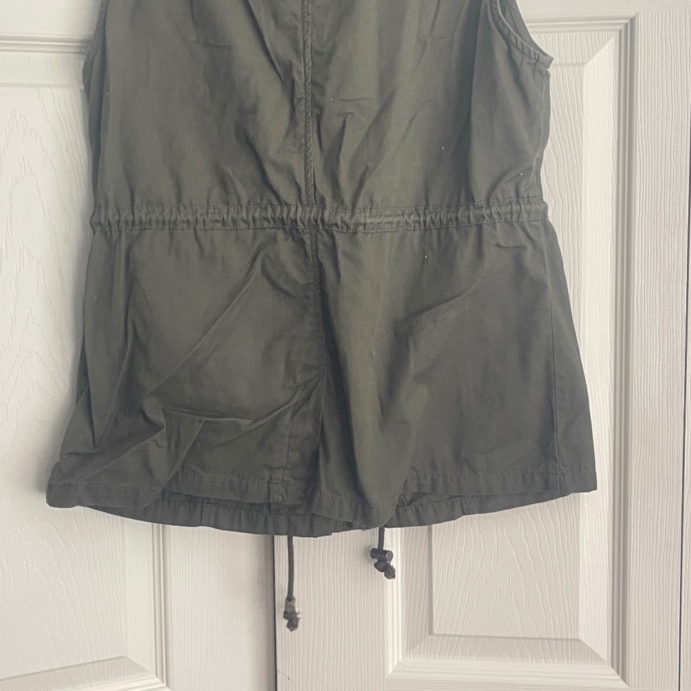 C'estToi women's olive green Utility Style Long Vest - Size M. #410 - Picture 9 of 13
